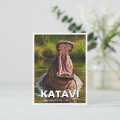Hippo in Katavi Nationalpark Tanzani Postkarte (Stehend Vorderseite)