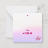 Hippo in Pearls Pink Blumenstube Liebe Mitteilungskarte (Rückseite)