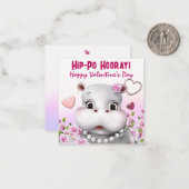 Hippo in Pearls Pink Blumenstube Liebe Mitteilungskarte (Vorderseite/Rückseite Beispiel)