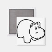 Hippo in Schwarz Magnet (Vorderseite/Rückseite)