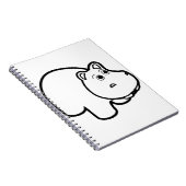 Hippo in Schwarz Notizblock (Rechte Seite)