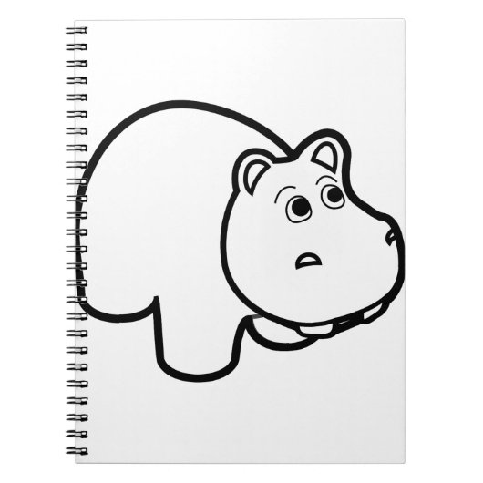 Hippo in Schwarz Notizblock (Vorderseite)