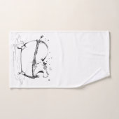 Hippo in the Bath Fun Illustration Black Badhandtuch Set (Handtuch)
