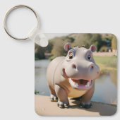 Hippo Keepake für die Reise | Personalisiert Verse Schlüsselanhänger (Vorderseite)