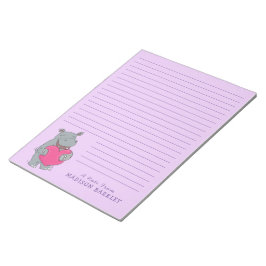 Hippo Kid Niedlich Valentine's Day Stationary Note Notizblock