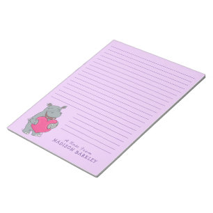 Hippo Kid Niedlich Valentin's Day Stationary Notep Notizblock