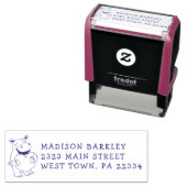 Hippo Kid's Cute Valentine's Return Address Stamp Permastempel (Beispiel)
