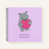 Hippo Kids Niedlicher Valentinstag Notizblock (Vorderseite)