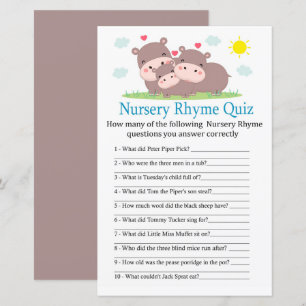 Hippo Kinderzimmer Rhyme Quiz Kinderduschspiel