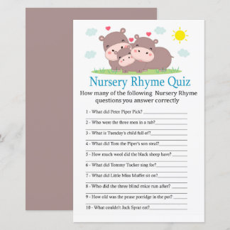 Hippo Kinderzimmer Rhyme Quiz Kinderduschspiel