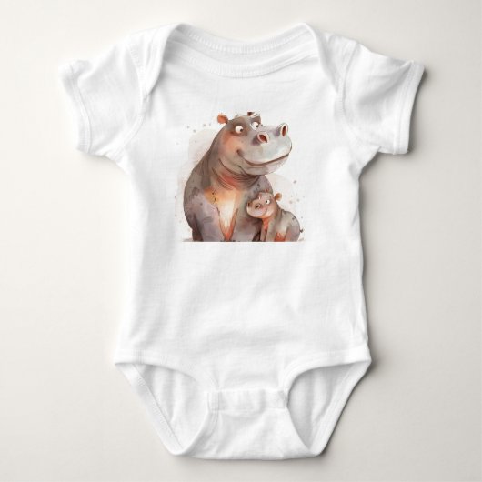 Hippo-Knuddler – Eltern-Kind-Bindung Baby Strampler (Vorderseite)