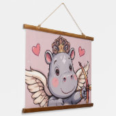 Hippo Liebe cupid Wandteppich Mit Holzrahmen (Gewinkelt)