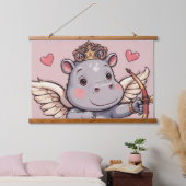 Hippo Liebe cupid Wandteppich Mit Holzrahmen (Schlafzimmer)