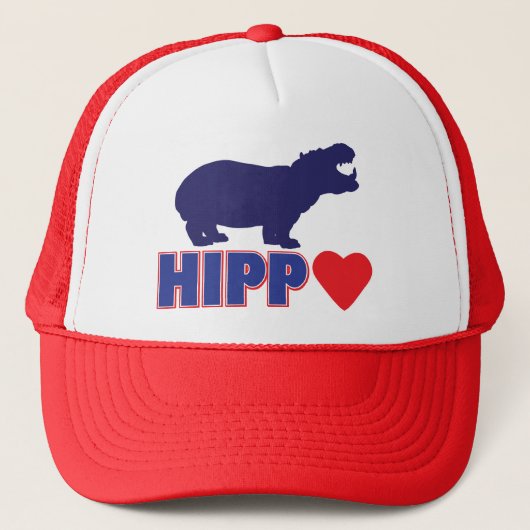 HIPPO-LIEBE-Herz Truckerkappe (Vorderseite)