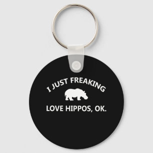 Hippo Lover Geschenk  I Just Freaking Liebe Hippo  Schlüsselanhänger