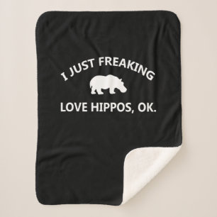 Hippo Lover Geschenk I Just Freaking Liebe Hippo Sherpadecke