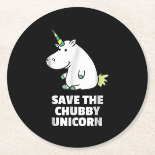 Hippo Lover Gift Chubby Unicorn Hippo Niedliches Runder Pappuntersetzer
