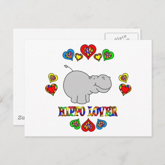 Hippo Lover Postkarte (Vorne/Hinten)