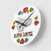 Hippo Lover Runde Wanduhr (Winkel)