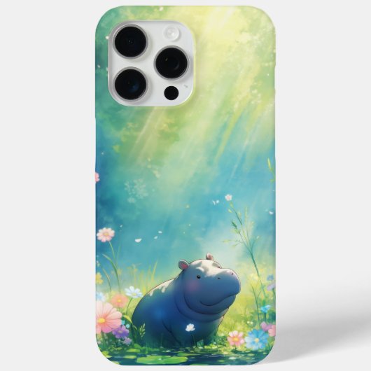 Hippo Magical Pond Meadow Case-Mate iPhone Hülle (Rückseite)