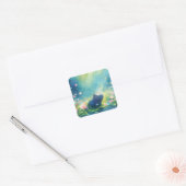 Hippo Magical Pond Meadow Quadratischer Aufkleber (Umschlag)