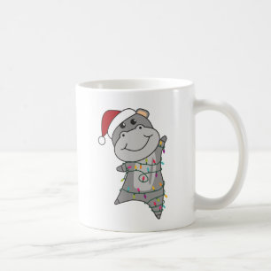 Hippo Merry Christmas Winter Animals Hippos Adult Kaffeetasse