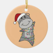Hippo Merry Christmas Winter Animals Hippos Adult Keramik Ornament (Vorne)