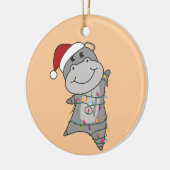 Hippo Merry Christmas Winter Animals Hippos Adult Keramik Ornament (Links)