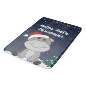 Hippo Merry Christmas Winter Animals Hippos Bath M Badematte (Schrägansicht)