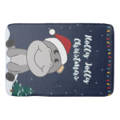 Hippo Merry Christmas Winter Animals Hippos Bath M Badematte (Vorderseite)