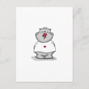 Hippo mit Butterfly auf seiner Nase Postkarte