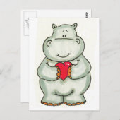 Hippo mit Herz Postkarte (Vorne/Hinten)