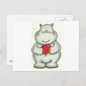 Hippo mit Herz Postkarte (Vorne/Hinten)