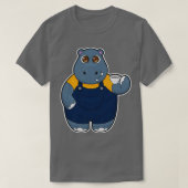 Hippo mit Kaffee-Cup 1 T-Shirt (Design vorne)