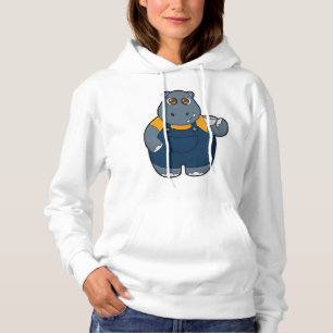 Hippo mit Kaffee-Cup Hoodie
