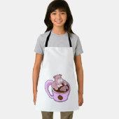 Hippo mit Kaffee-Cup Schürze (Insitu)
