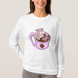 Hippo mit Kaffee-Cup T-Shirt
