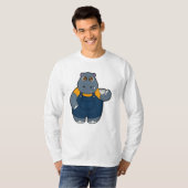 Hippo mit Kaffee-Cup T-Shirt (Vorne ganz)