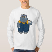 Hippo mit Kaffee-Cup T-Shirt (Vorderseite)