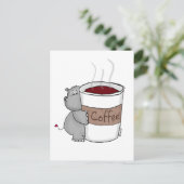 Hippo mit Kaffee Postkarte (Stehend Vorderseite)