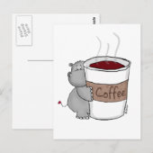 Hippo mit Kaffee Postkarte (Vorne/Hinten)
