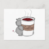 Hippo mit Kaffee Postkarte (Vorderseite)