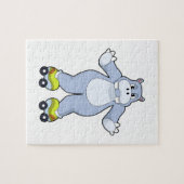Hippo mit Roller-Skaten Puzzle (Horizontal)