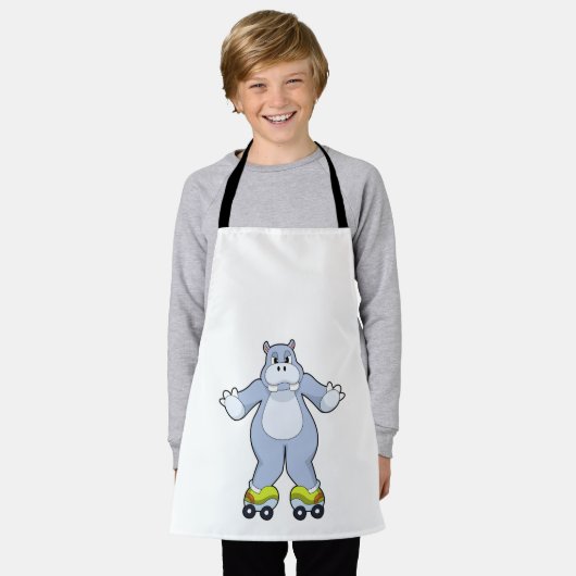 Hippo mit Roller-Skaten Schürze (Getragen)