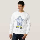 Hippo mit Roller-Skaten Sweatshirt (Vorne ganz)