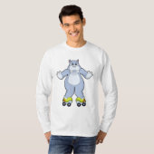Hippo mit Roller-Skaten T-Shirt (Vorne ganz)