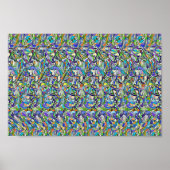 Hippo mit Schirm - Versteckter 3D-Druck Poster (Vorne)