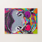 Hippo mit Sonnenbrille Pop Art Puzzle (Horizontal)