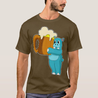 Hippo mit Tasse von Bier T-Shirt