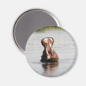 Hippo-Mund (runder oder quadratischer Magnet) Magnet (Vorderseite/Rückseite)